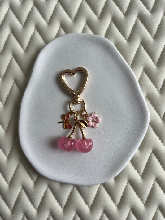 🍒 Bijou pour licol : Rose pailleté & or 💖